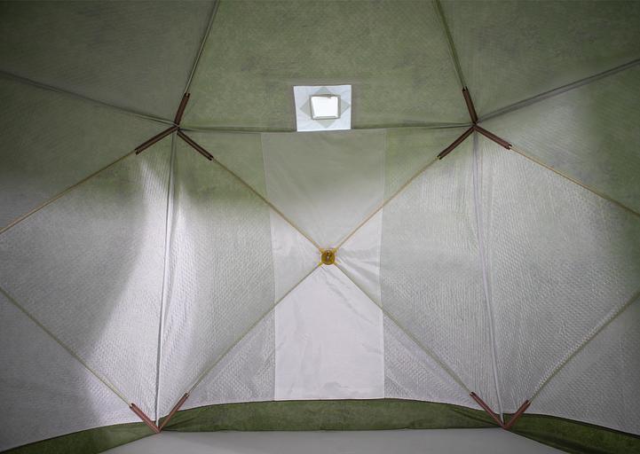 Палатка СТЭК Чум 2 КМФ, выход под трубу, 380*200 см. фото 6