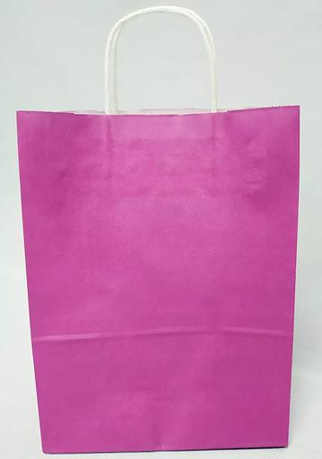Крафт пакет с крученой ручкой 1сл 32х24х12 УНМ (фуксия), Опт фото 1