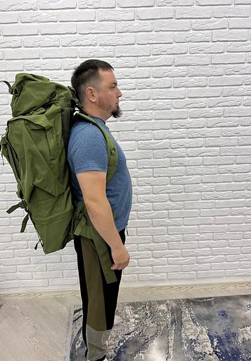 Рюкзак тактический с каркасом 100 л светло-зелёный опт фото 2