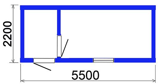 Бытовка 2,2х5,5 м одна перегородка внутри и одно окно - для дачи и стройки фото 2