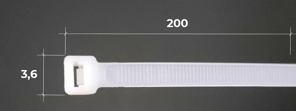Нейлоновый хомут 3,6х200 Белый фото 1