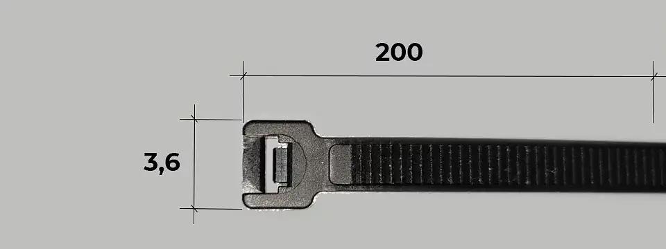 Нейлоновый хомут 3,6х200 Чёрный фото 1