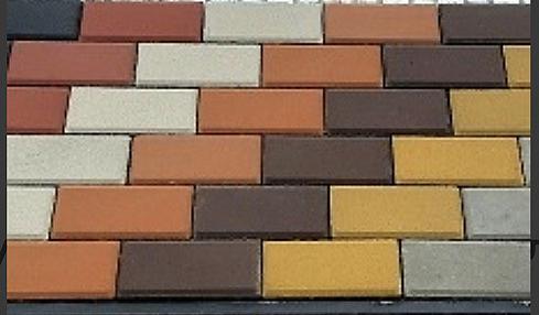 Брусчатка «Кирпичик» 4 см цветной (на белом цементе), Опт фото 1