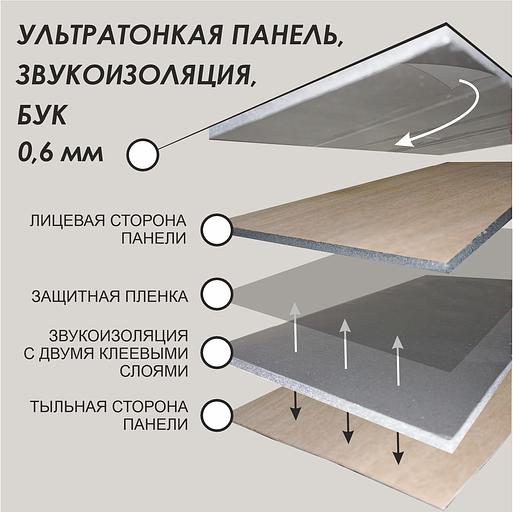 Ультратонкие панели из массива дерева Ambarno Leaf Beech, 0,6 мм, масло, 40 цветов, со звукоизоляцией фото 1