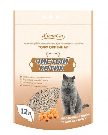 Наполнитель комкующийся «Чистый котик» ТОФУ оригинал, 12 л фото 1