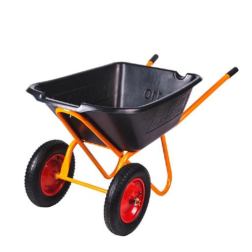 Тачка строительная с пластиковым корытом двухколесная 220кг 110л Redverg фото 1
