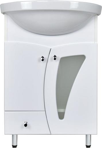 Тумба Ирэн 58 DORATIZ 9912.437, белая, под умывальник Интакт с ящиком фото 2