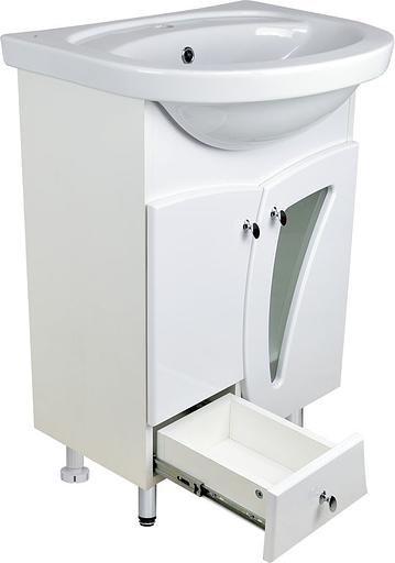 Тумба Ирэн 58 DORATIZ 9912.437, белая, под умывальник Интакт с ящиком фото 3