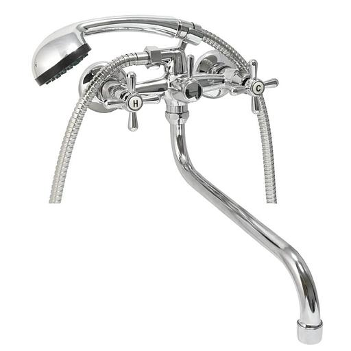 Смеситель ванно-душевой латунный двуручный "Istok", S-излив 350 мм фото 1