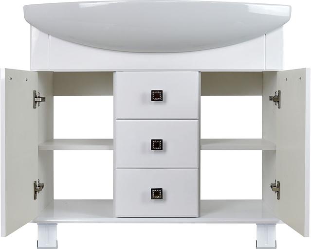 Тумба Аттика 105 DORATIZ 9912.323, белая глянец, под умывальник Элеганс 105 фото 3