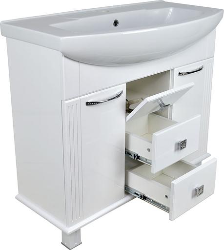 Тумба Аттика 85 DORATIZ 9912.318, белая глянец, под умывальник Элеганс 85 фото 4