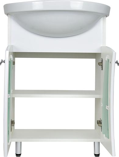 Тумба Ирэн 58 DORATIZ 9912.447, белая, под умывальник Интакт со стеклом фото 3