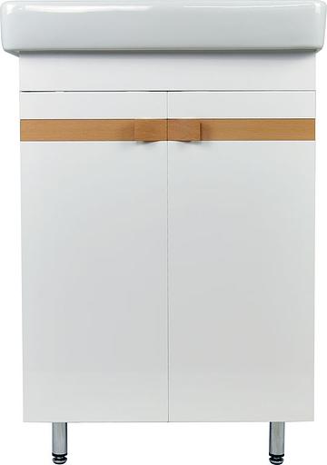 Тумба Соло 60 DORATIZ 9912.657, белая, вставка из массива дерева фото 2