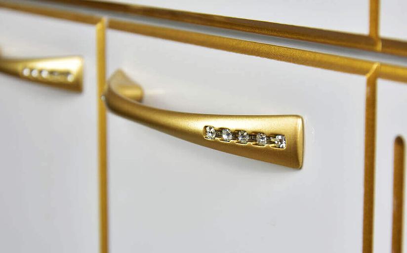 Тумба Аттика 75 DORATIZ 9911.114, белая патина золото, под умывальник фото 5