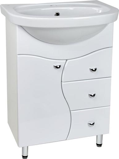 Тумба Ева 58 DORATIZ 9911.015, напольная, белая, под умывальник Интакт фото 1