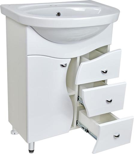 Тумба Ева 58 DORATIZ 9911.015, напольная, белая, под умывальник Интакт фото 4