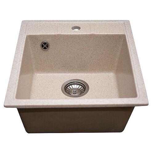Мойка для кухни Raiber RD20 квадратная, цвет бежевый, из искусственного камня. фото 2