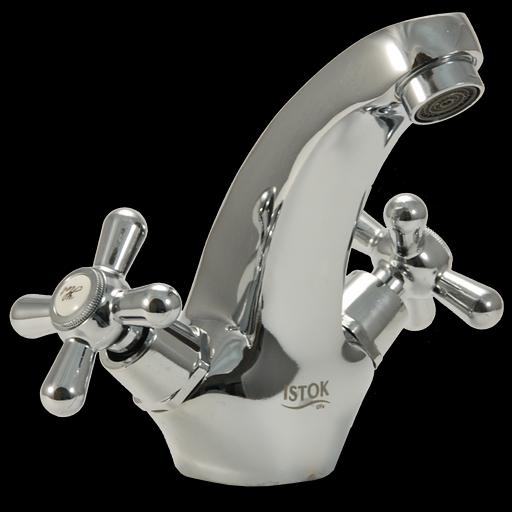 Смеситель для умывальника латунный двуручный "Istok life luxe" фото 1