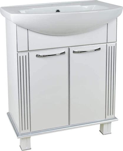 Тумба Аттика 75 DORATIZ 9912.317, белая патина серебро, под умывальник фото 1