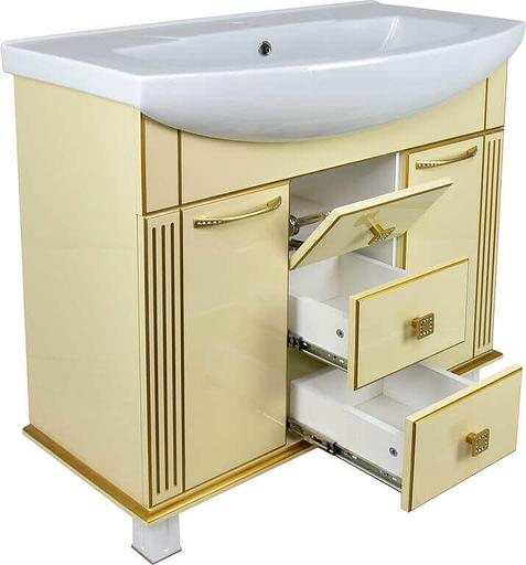 Тумба Аттика 85 DORATIZ 9912.319, бежевая патина золото, под умывальник фото 4