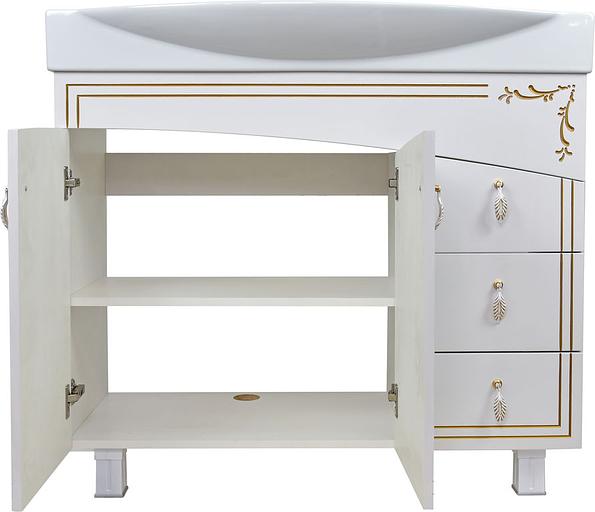 Тумба Милос 105 DORATIZ 9911.770, белая золото, под умывальник Элвис 105 фото 3