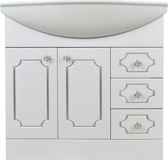 Тумба Соренто 85 DORATIZ 9912.333, белая, патина серебро фото 6