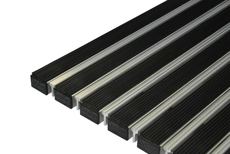 Придверные решетки Сити Слим бруш + резина (от 594x394 мм) фото 1