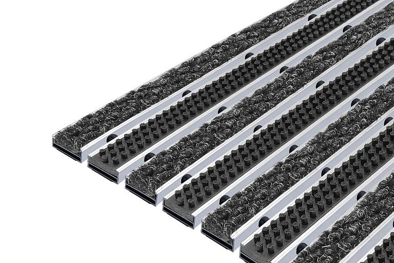 Придверные решетки Сити Слим бруш + текстиль (от 594x394 мм) фото 1