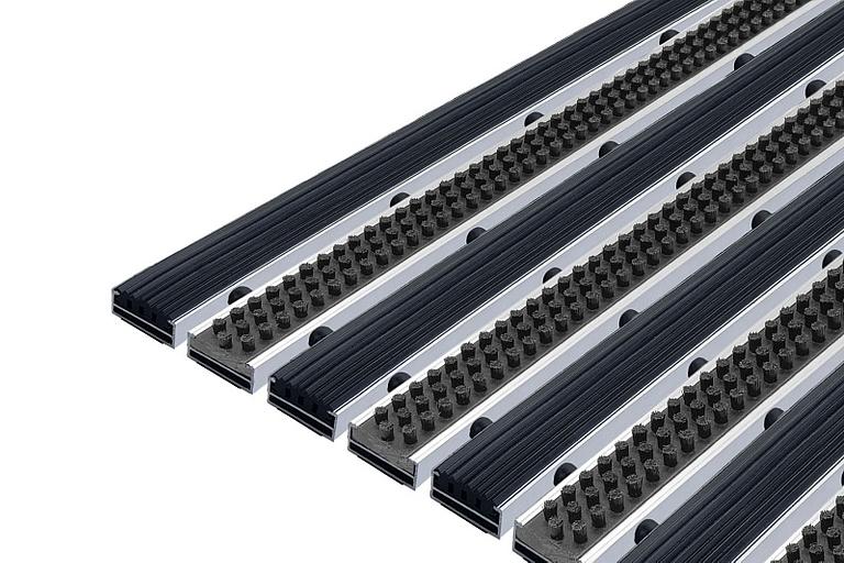 Придверные решетки Сити Слим бруш + резина (от 594x394 мм) фото 1