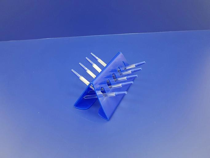 Подставка для ручек карандашей кистей 9 секции.(домик цвет синий) фото 1