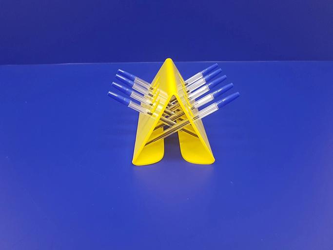 Подставка для ручек карандашей кистей 9 секции.(домик цвет желтый) фото 3