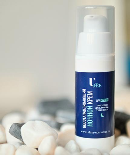 Мужской ночной крем для лица восстанавливающий U see фото 1