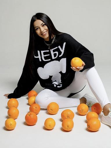 Свитер оверсайз вязаный с принтом чебурашка - SANIYA, Опт фото 2