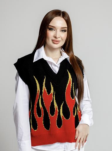 Жилет женский вязаный, трикотажный оверсайз, весна - SANIYA, Опт фото 1