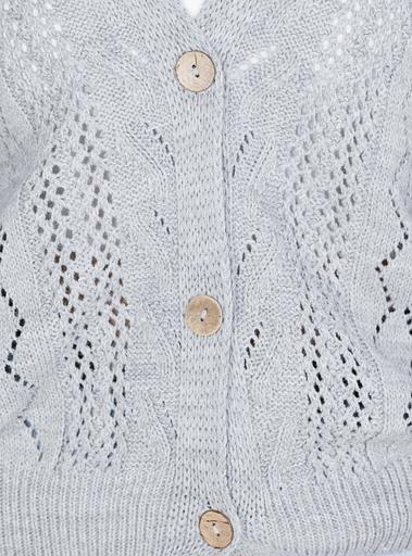 Женский вязаный кардиган - светло-серый, Опт фото 3