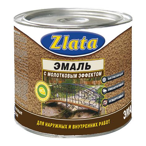 Эмаль «Zlata» Молотковая-Коричневая 0,7 кг опт фото 1