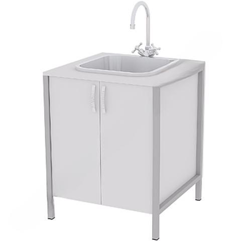 ШT 2059. Тумба с мойкой лабораторная (пластиковое покрытие столешницы) 600х600х750 ОПТ фото 1