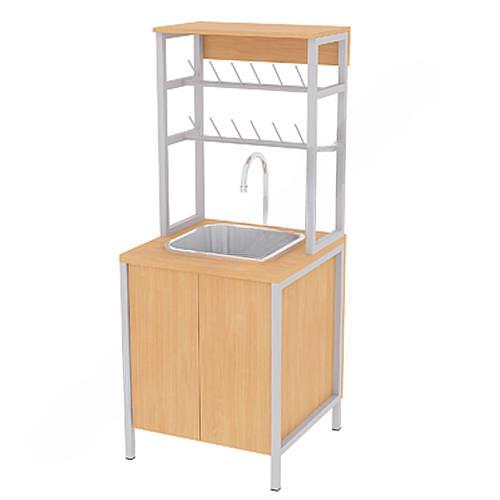 ШT 2061. Тумба с мойкой и надставкой лабораторная (пластиковое покрытие столешницы) 600х600х750/1500 ОПТ фото 1