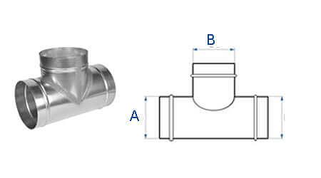 Круглый вентиляционный тройник 100х100 мм фото 1