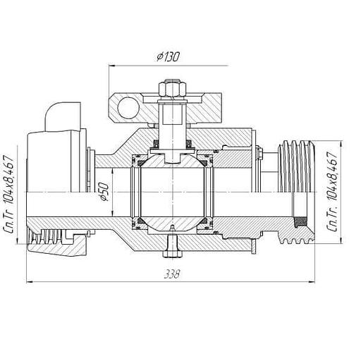 Кран шаровой АСК50.70.000-03А фото 2