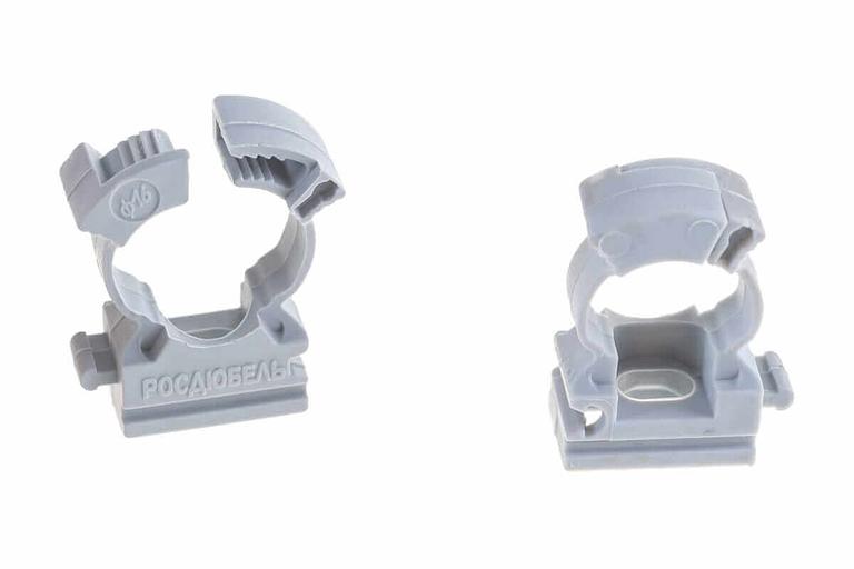 Клипса с замком для крепления труб 25 мм ОПТ фото 2