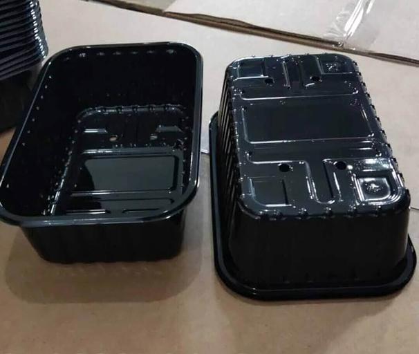 Пластиковый контейнер для ягод 500 г без крышки черный, опт фото 1