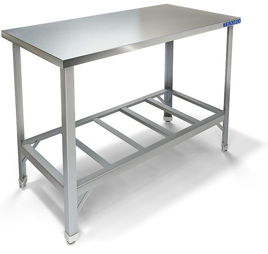 Стол разделочный производственный без борта, каркас труба, полка-решетка СП-129/708 (700x800x850 мм) фото 1