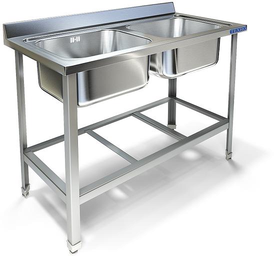 Ванна моечная цельнотянутая двухсекционная ВМ-28/657 (1400x700x850 мм) фото 1