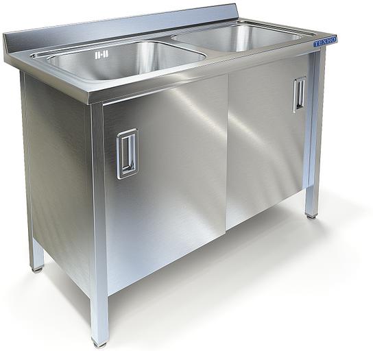 Ванна моечная цельнотянутая двухсекционная с фартуком ВМ-25/456 (1200x600x850 мм) фото 1