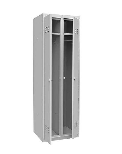 Шкафчик для одежды металлический - ШР-22 L600 сварной двухстворчатый для рабочей раздевалки на производство фото 1