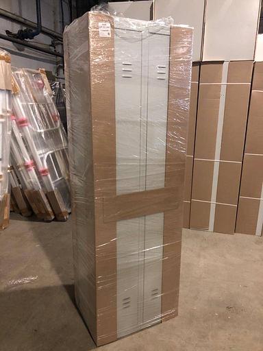 Шкафчик для одежды металлический - ШР-22 L600 сварной двухстворчатый для рабочей раздевалки на производство фото 2