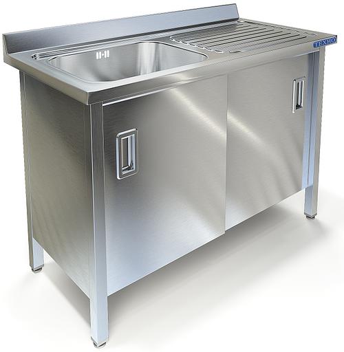 Ванна моечная цельнотянутая односекционная с фартуком (крыло) ВМ-35/668Л (1400x800x850 мм) фото 1