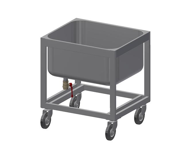 Ванна моечная передвижная ВМ-10/607К (700x600x700 мм) сварная ёмкость из нержавейки для общепита фото 1