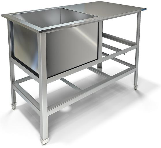 Ванна моечная сварная с крылом ВМ-32/700 (1540x800x850 мм) фото 1